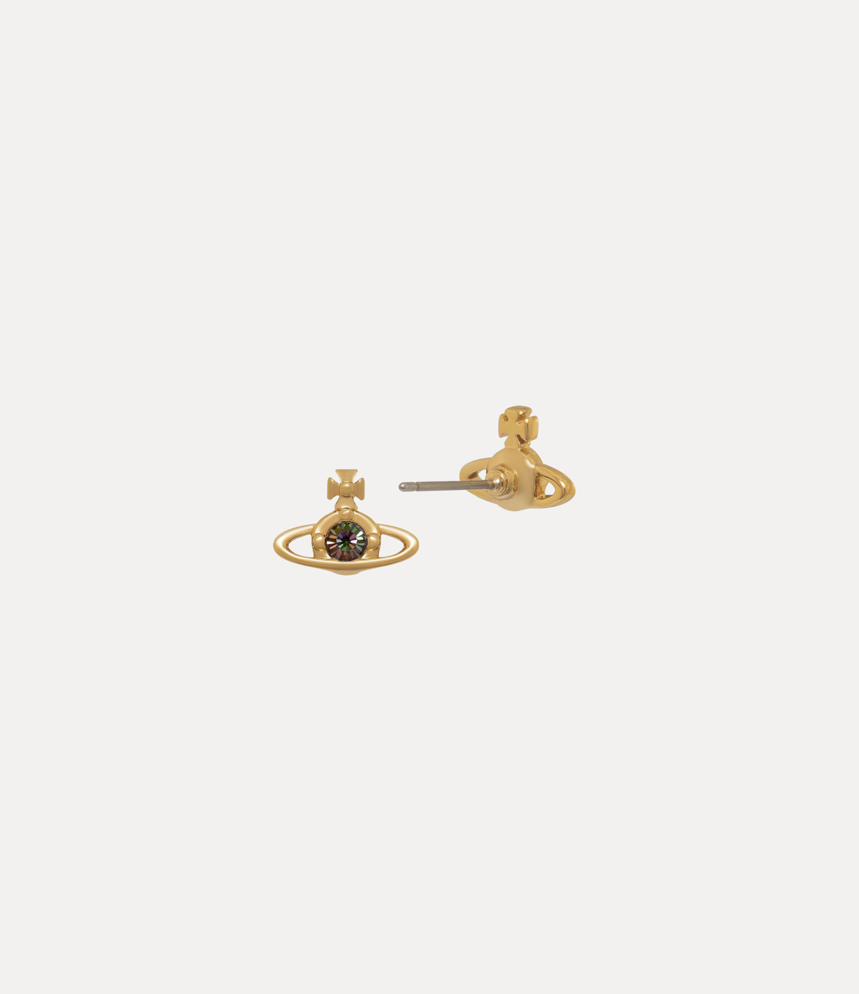 Andreas Kronthaler For Vivienne Westwood Nano Solitaire Earrings GOLD / VITRAIL MEDIUM Crystal