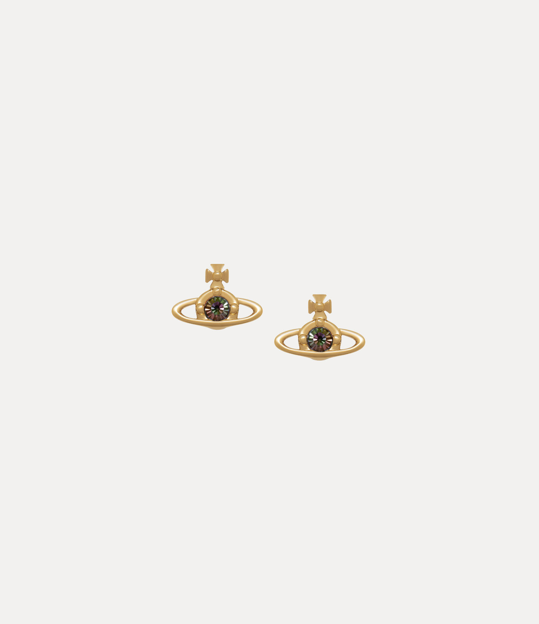 andreas kronthaler for vivienne westwood Nano Solitaire Earrings GOLD / VITRAIL MEDIUM Crystal