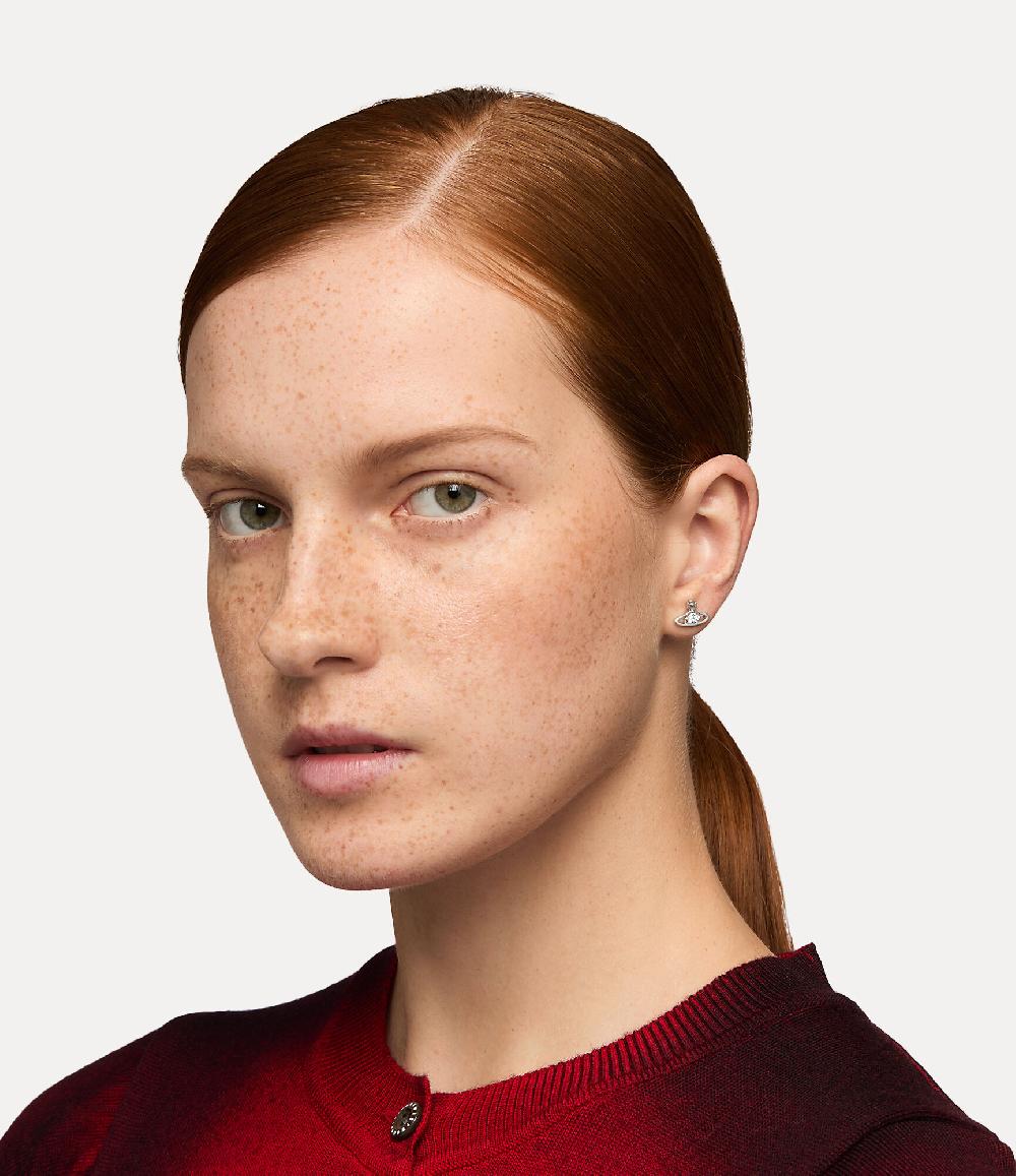 Andreas Kronthaler For Vivienne Westwood Nano Solitaire Earrings PLATINUM / CRYSTAL Crystal