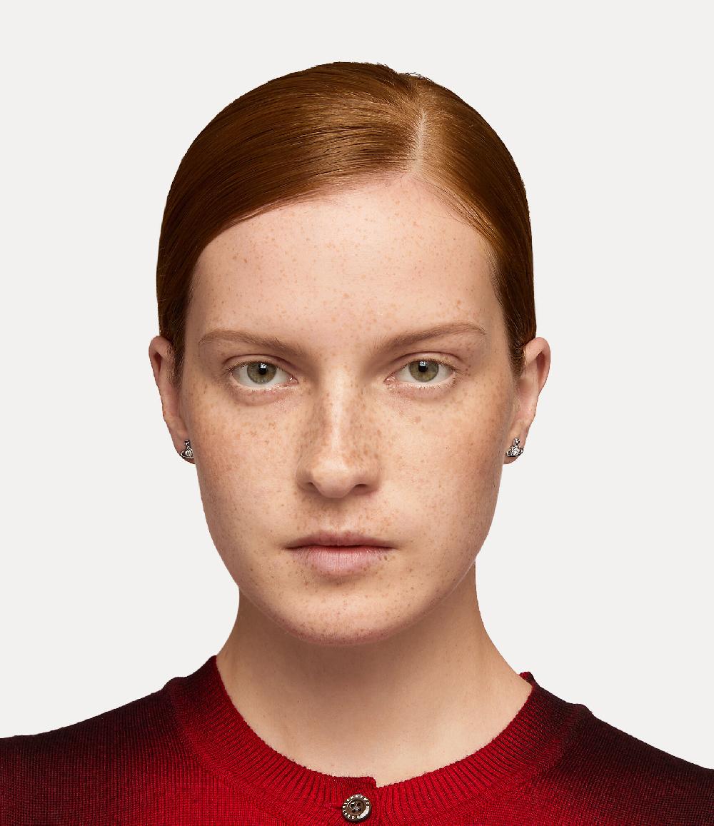 Andreas Kronthaler For Vivienne Westwood Nano Solitaire Earrings PLATINUM / CRYSTAL Crystal