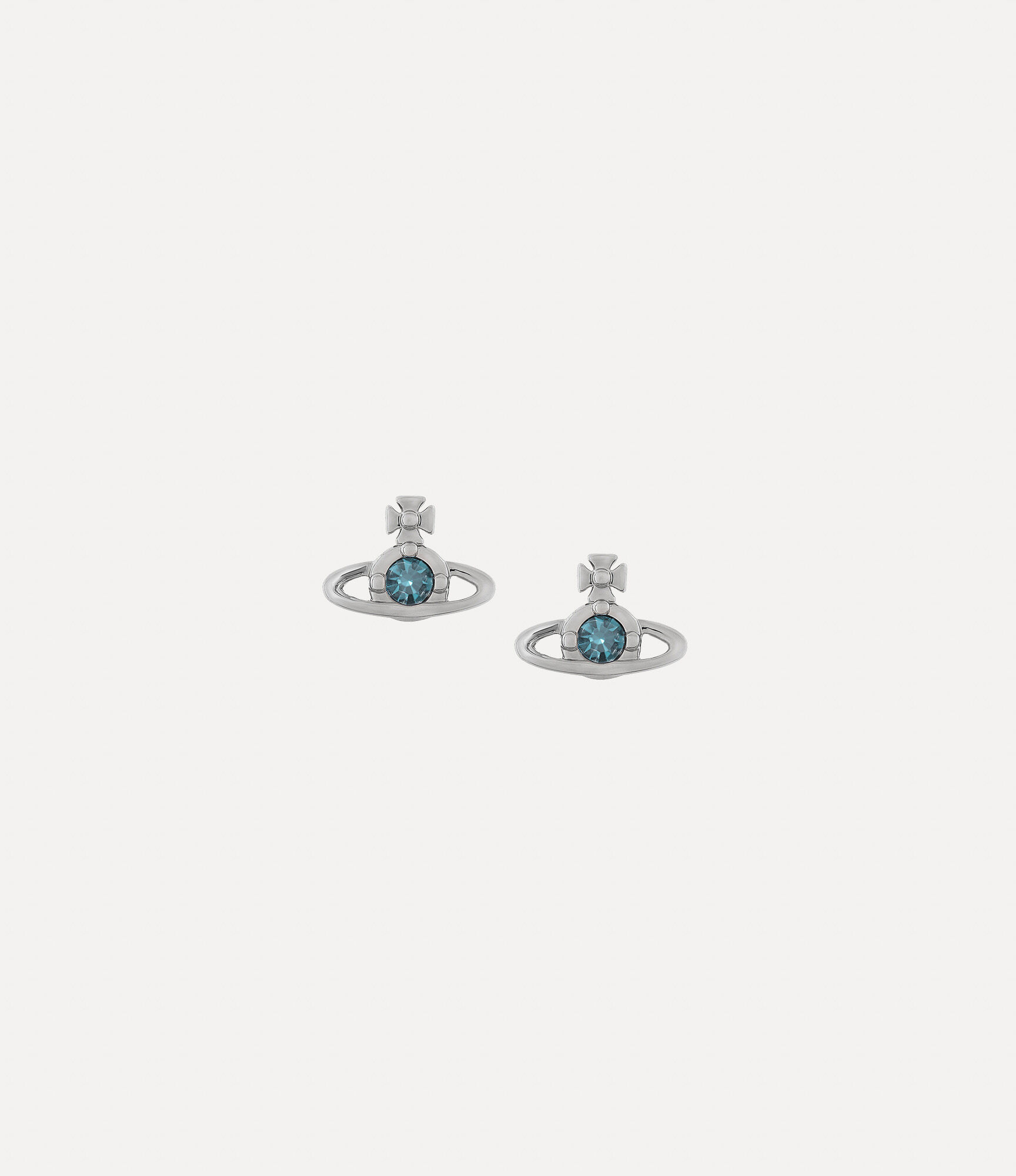 andreas kronthaler for vivienne westwood Nano Solitaire Earrings PLATINUM / SMOKED SAPPHIRE Crystal