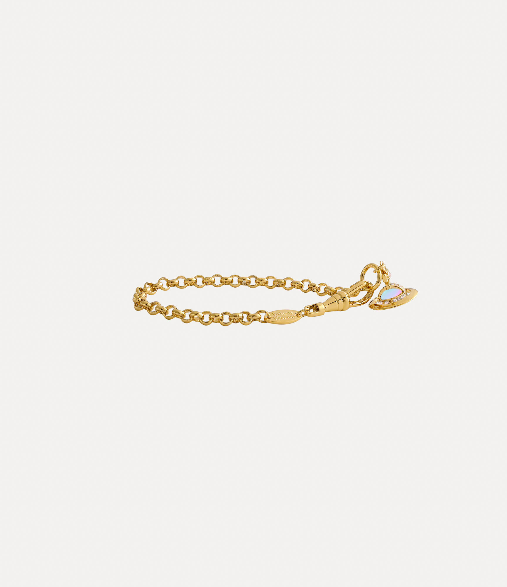 Andreas Kronthaler For Vivienne Westwood New Petite Orb Bracelet GOLD / LIGHT GOLD QUARTZ Crystal / PINK AB CZ