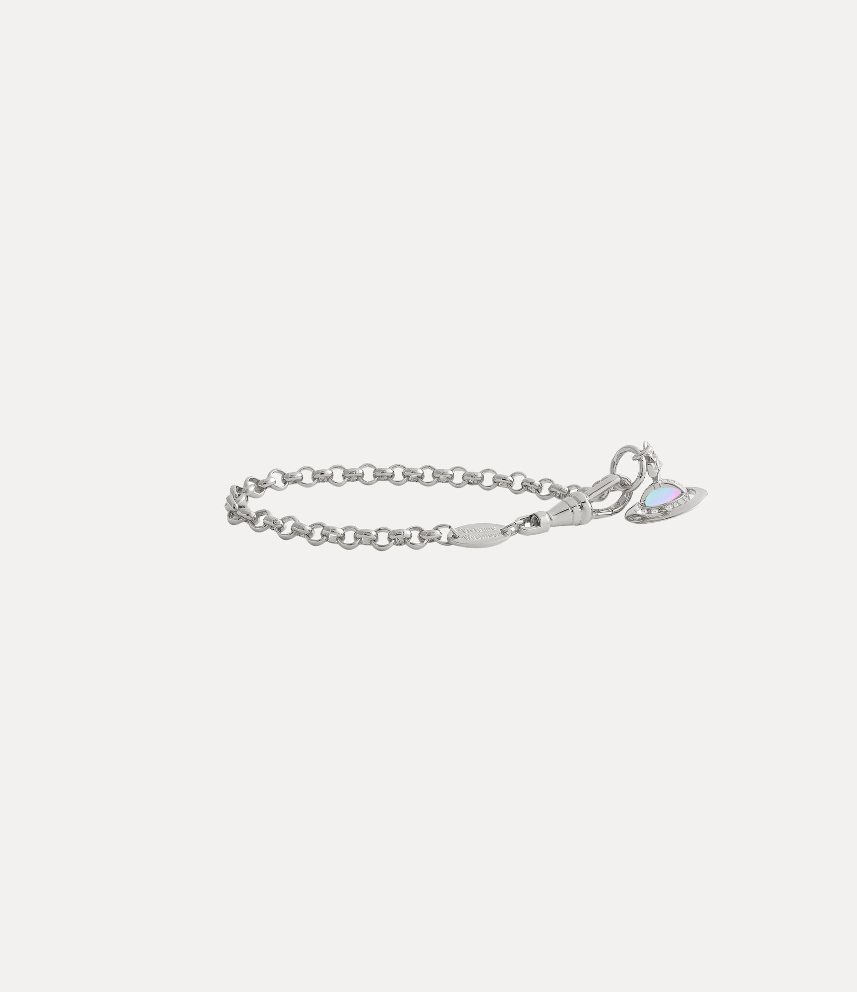 Andreas Kronthaler For Vivienne Westwood New Petite Orb Bracelet PLATINUM / WHITE Crystal / PINK AB CZ