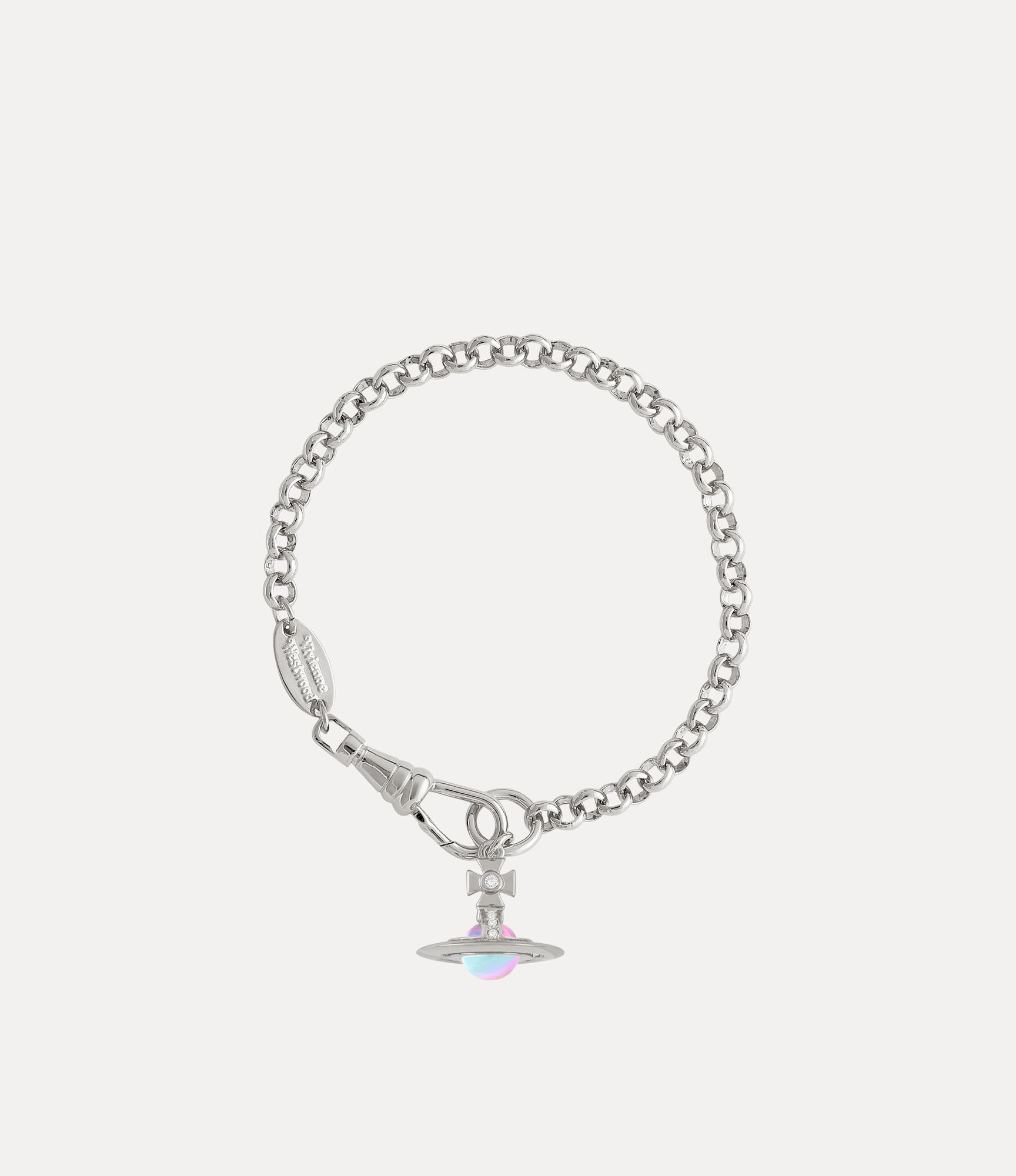 andreas kronthaler for vivienne westwood New Petite Orb Bracelet PLATINUM / WHITE Crystal / PINK AB CZ andreas kronthaler for vivienne westwood New Petite Orb Bracelet PLATINUM / WHITE Crystal / PINK AB CZ