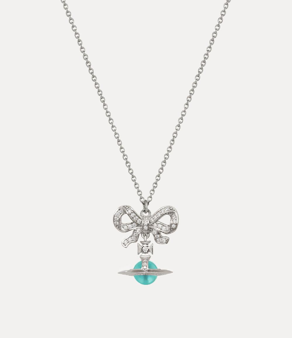 andreas kronthaler for vivienne westwood Octavie Pendant Necklace PLATINUM / WHITE TURQUOISE CZ