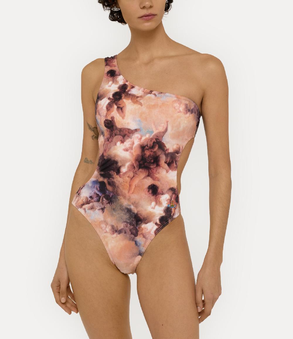 Andreas Kronthaler For Vivienne Westwood One Shoulder Swimsuit CHERUBS