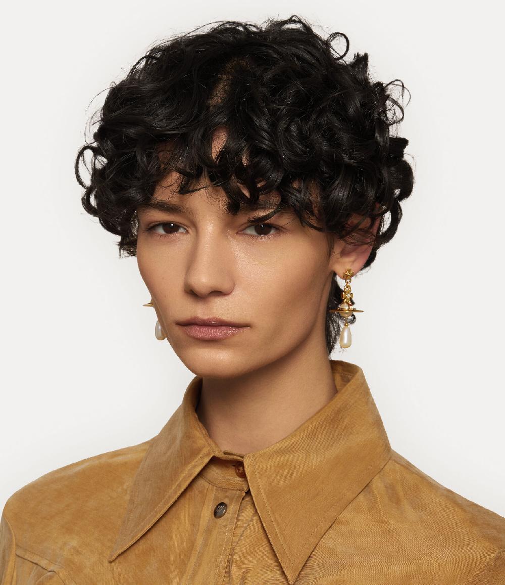 Andreas Kronthaler For Vivienne Westwood Pearl Drop Earrings GOLD/PEARL/MULTI