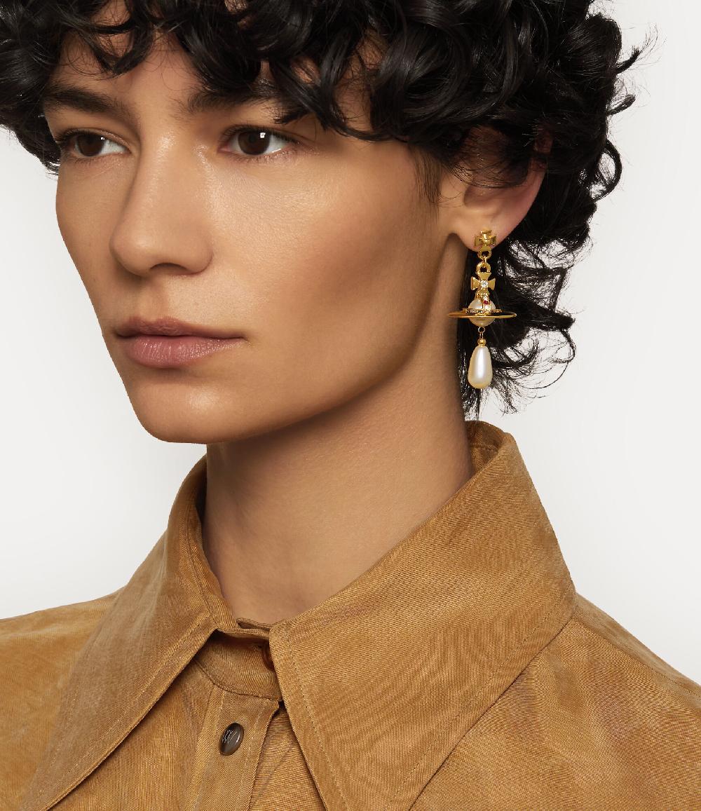 Andreas Kronthaler For Vivienne Westwood Pearl Drop Earrings GOLD/PEARL/MULTI