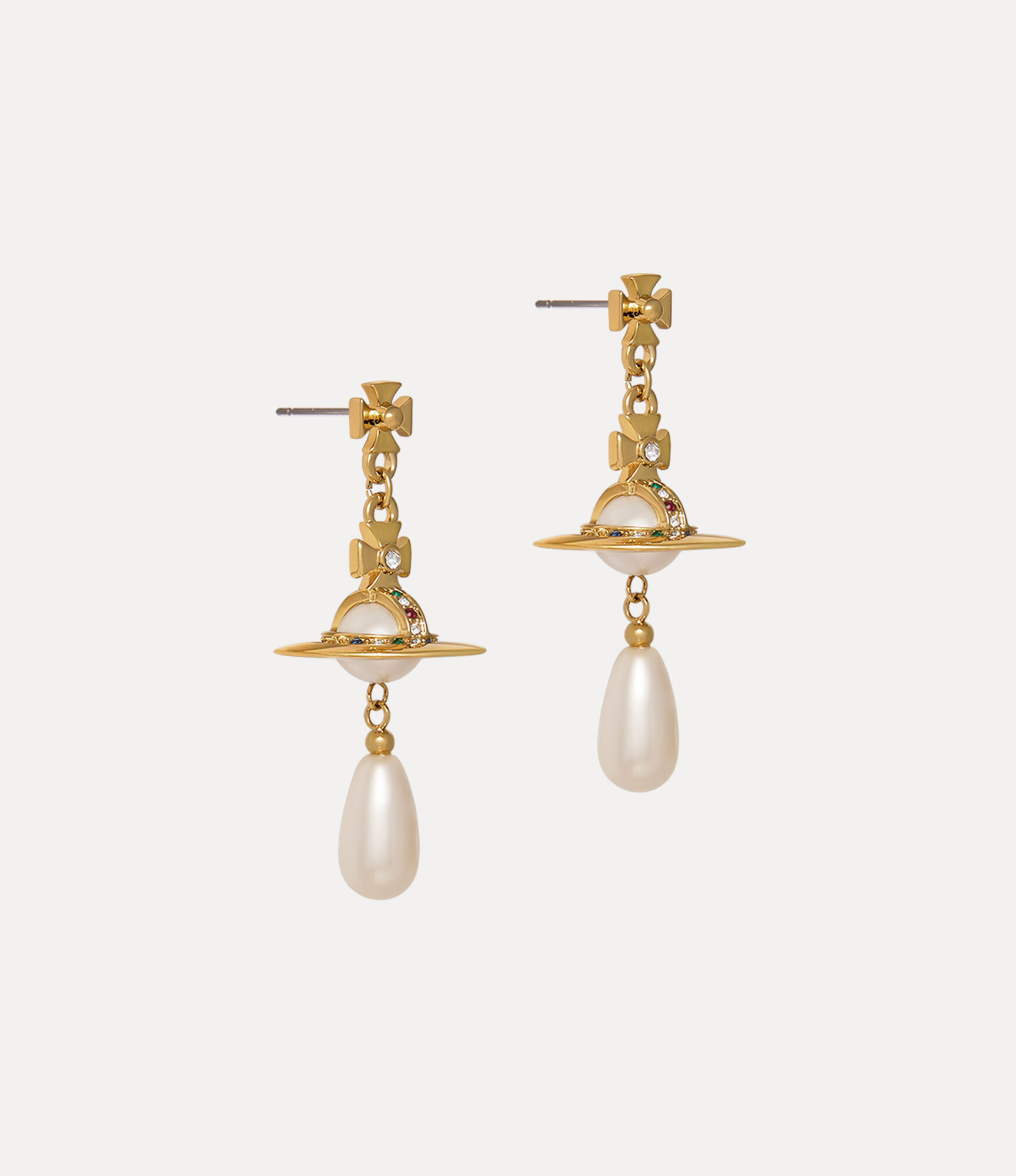 Andreas Kronthaler For Vivienne Westwood Pearl Drop Earrings GOLD/PEARL/MULTI