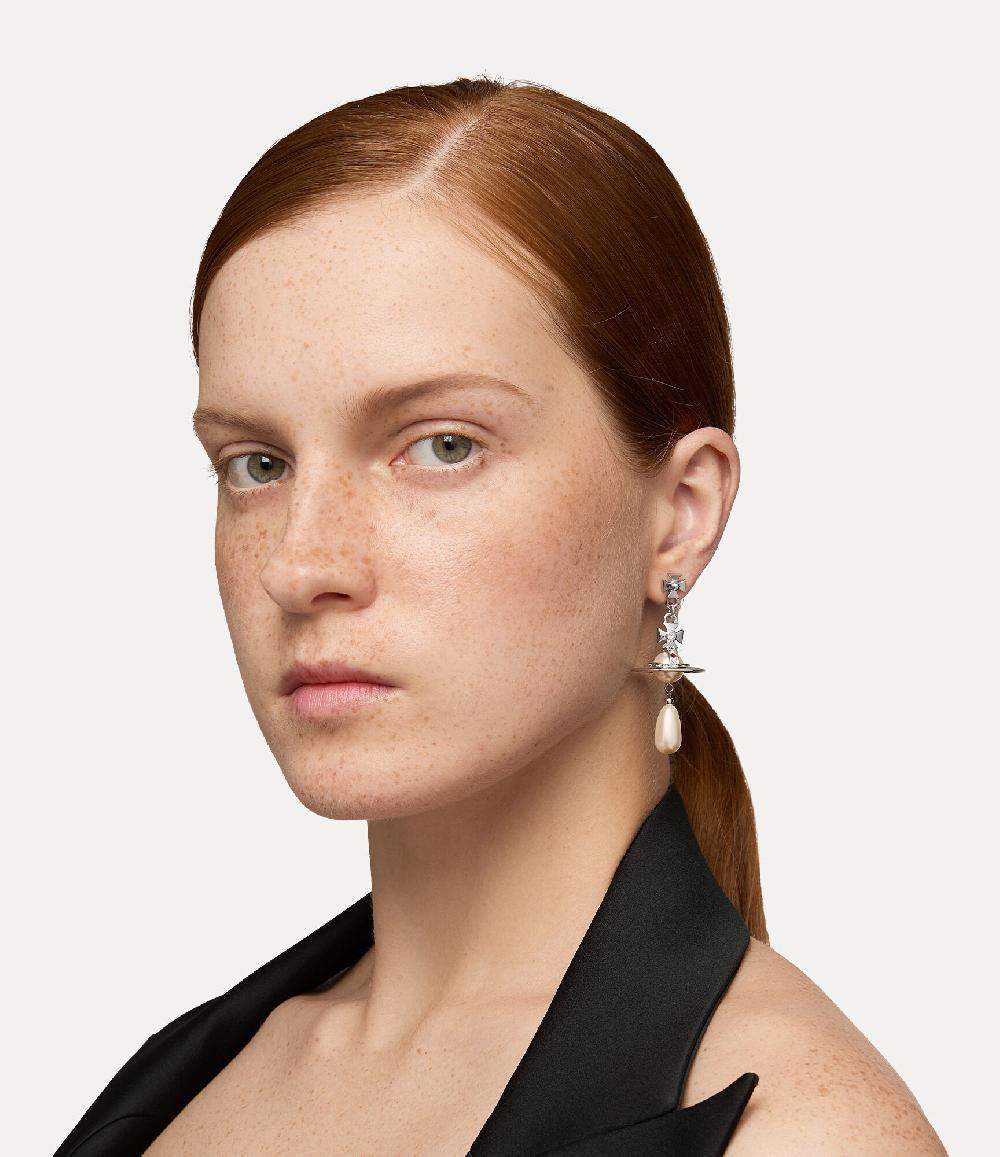 Andreas Kronthaler For Vivienne Westwood Pearl Drop Earrings PLATINUM/PEARL/MULTI