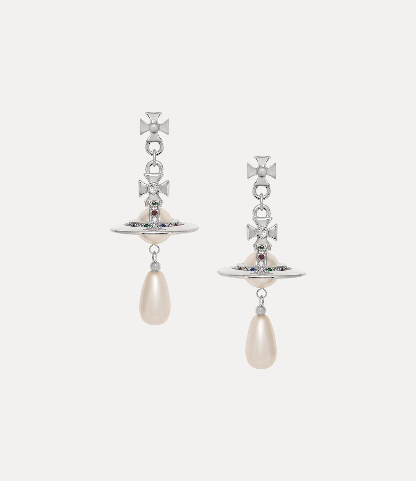 andreas kronthaler for vivienne westwood Pearl Drop Earrings PLATINUM/PEARL/MULTI