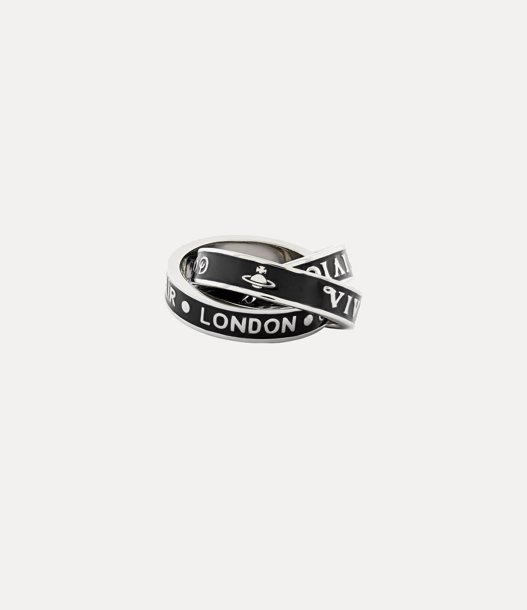 andreas kronthaler for vivienne westwood Percy Ring platinum / black enamel