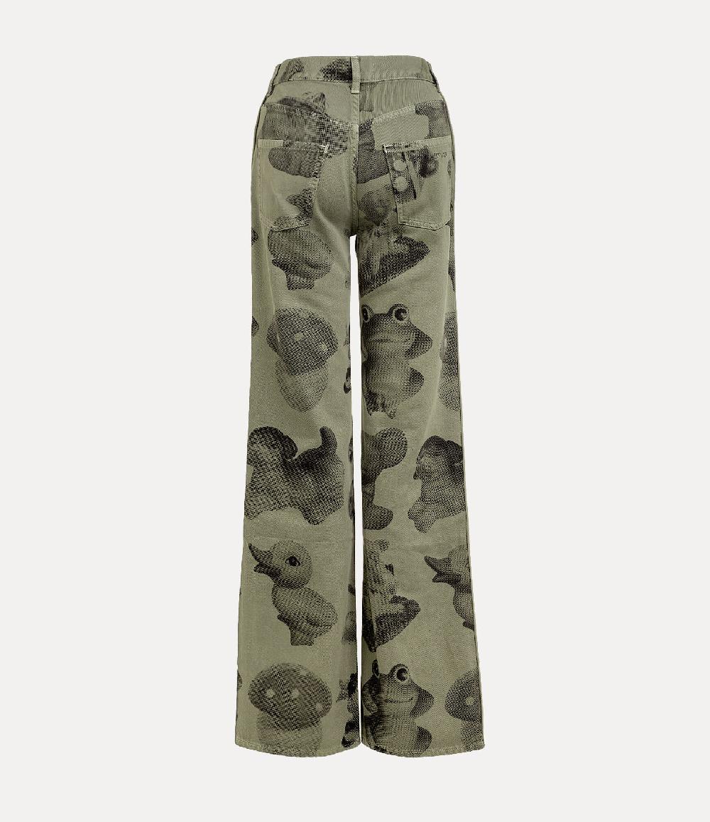 Andreas Kronthaler For Vivienne Westwood Ray 5 Pocket Jeans GREEN DYED FIGURINE