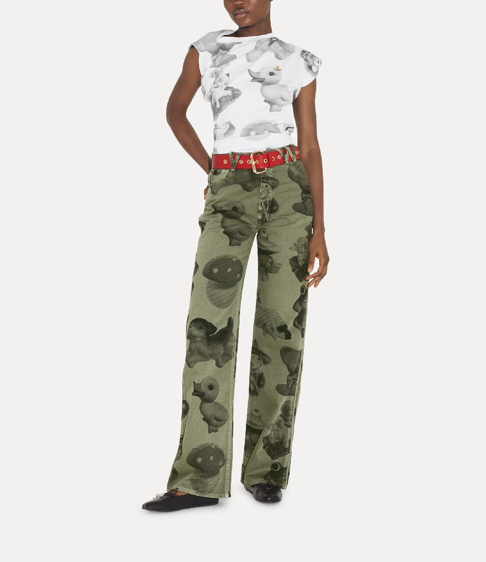 Andreas Kronthaler For Vivienne Westwood Ray 5 Pocket Jeans GREEN DYED FIGURINE