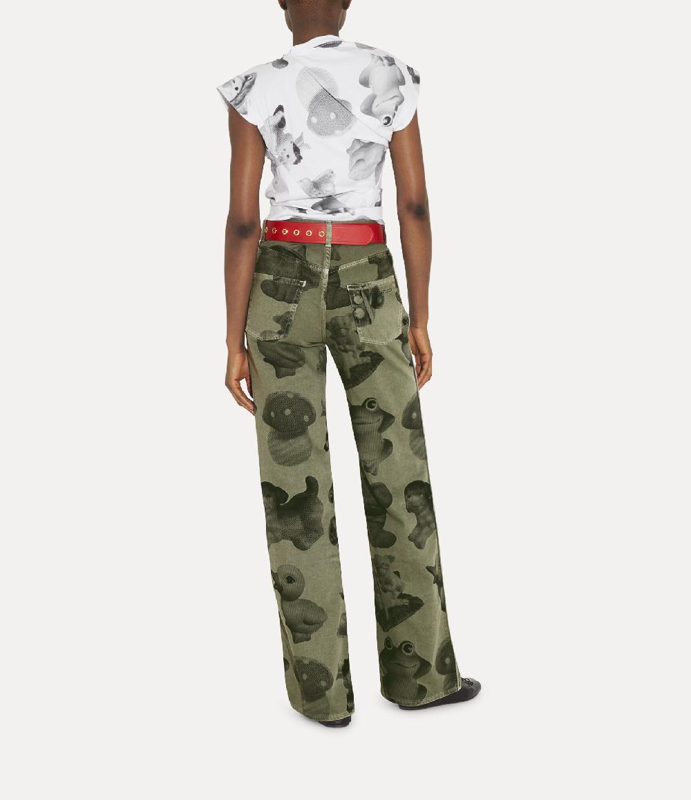 Andreas Kronthaler For Vivienne Westwood Ray 5 Pocket Jeans GREEN DYED FIGURINE