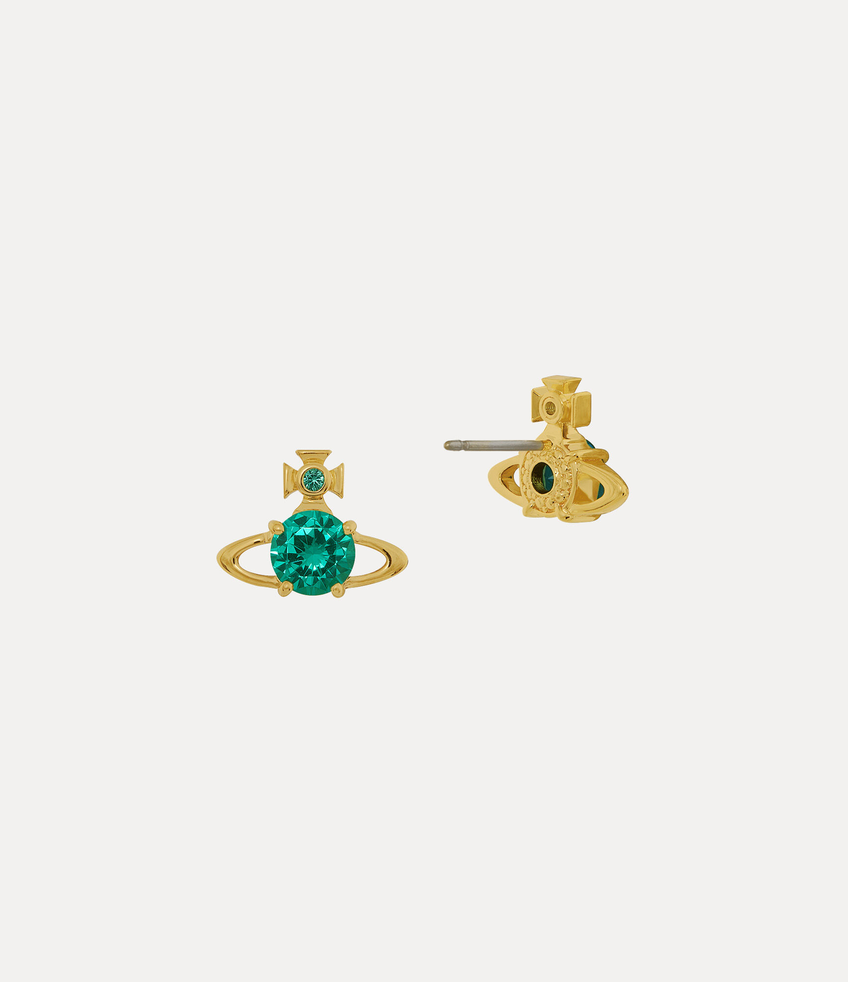Andreas Kronthaler For Vivienne Westwood Reina Earrings GOLD / TURQUOISE CZ