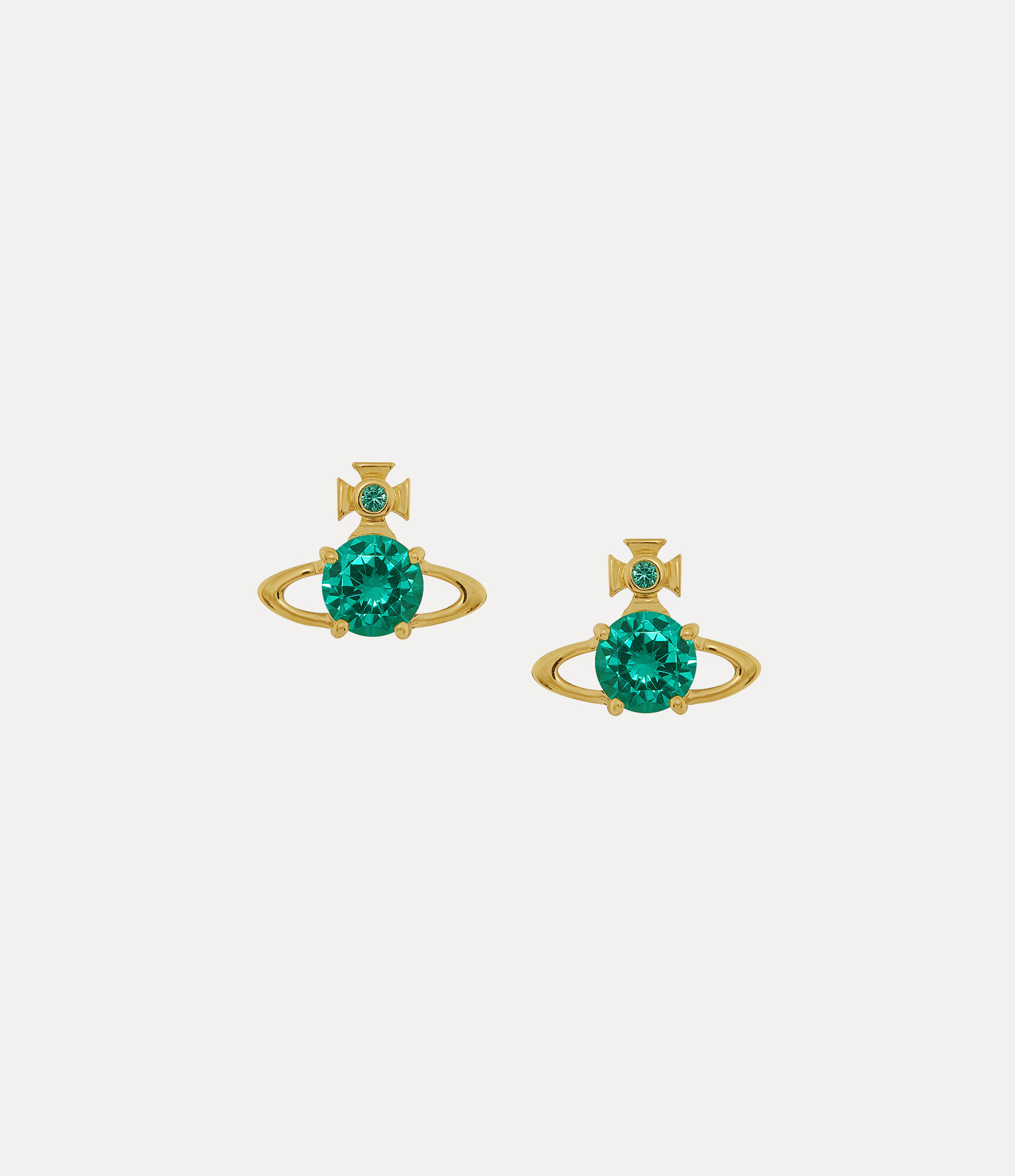 andreas kronthaler for vivienne westwood Reina Earrings GOLD / TURQUOISE CZ