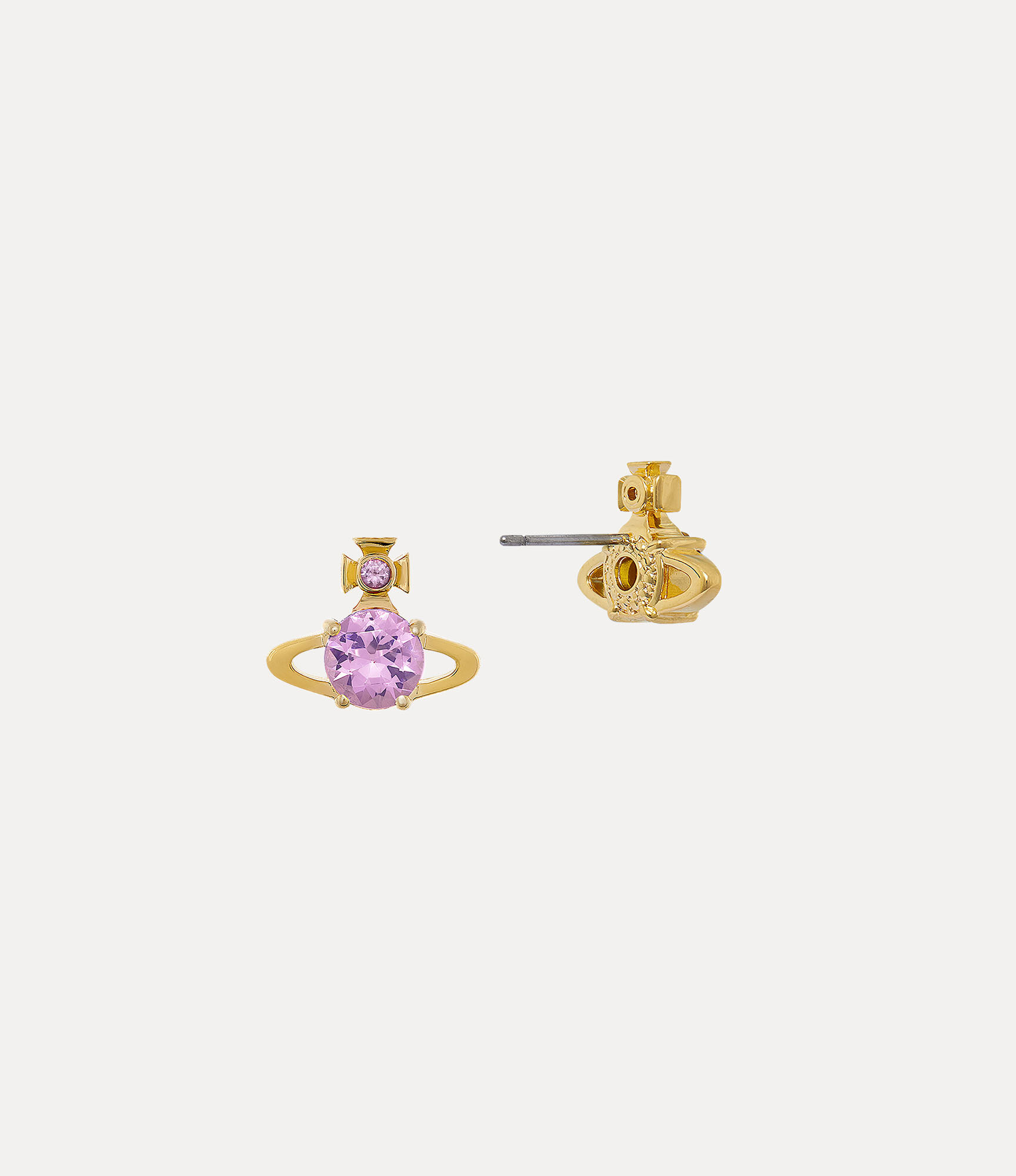 Andreas Kronthaler For Vivienne Westwood Reina Earrings GOLD / VIOLET CZ