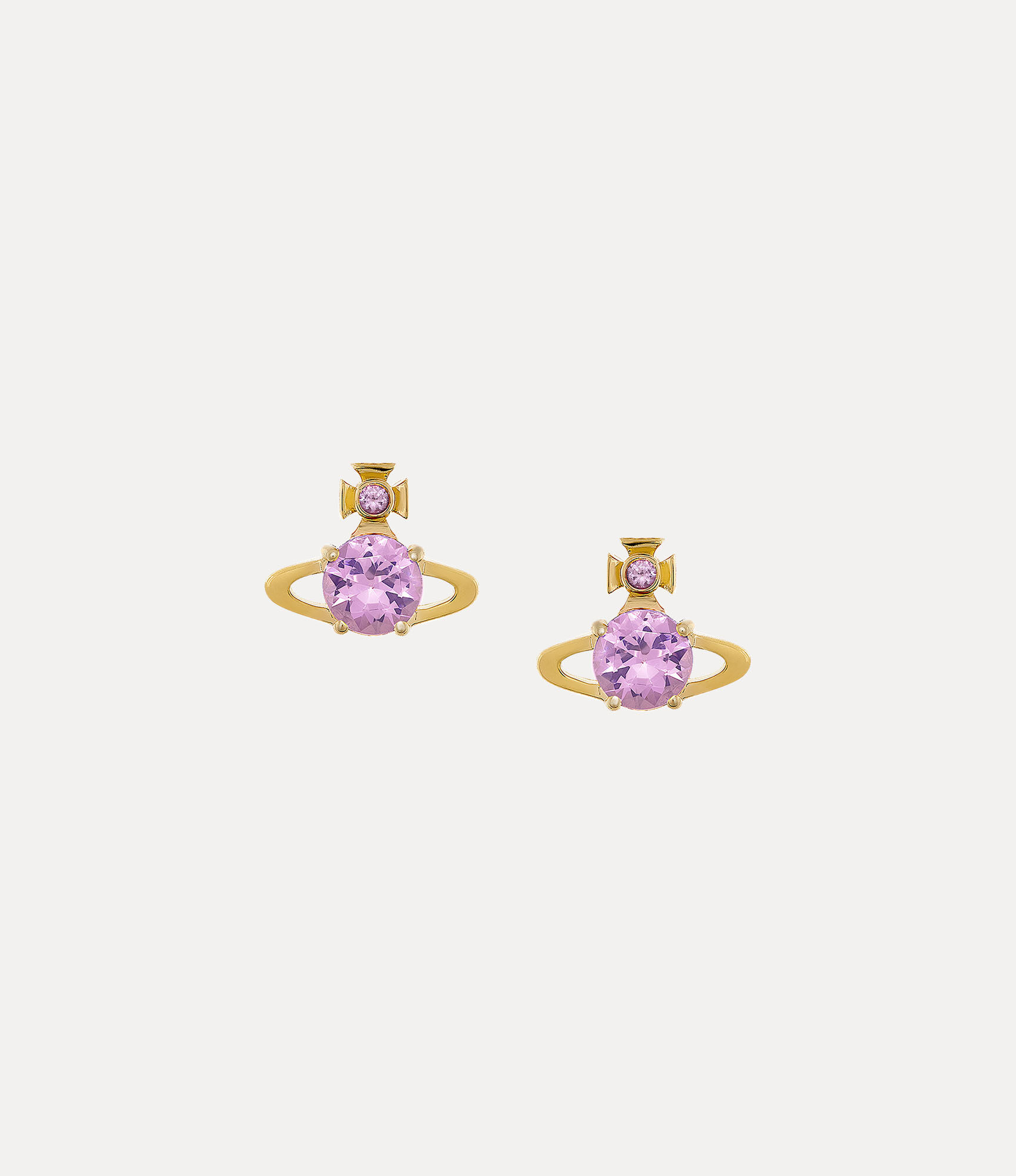 andreas kronthaler for vivienne westwood Reina Earrings GOLD / VIOLET CZ