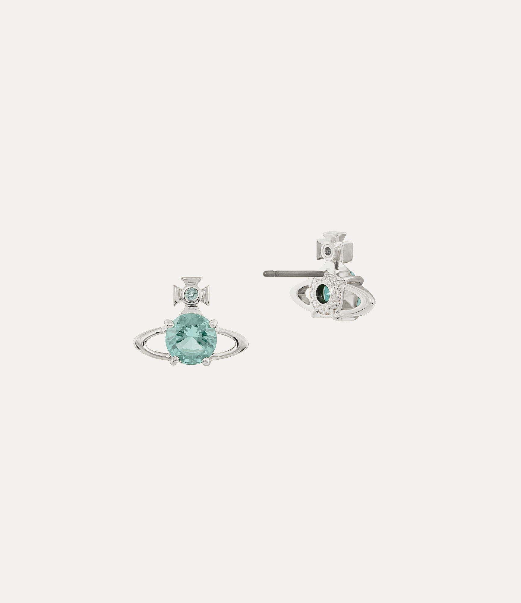 Andreas Kronthaler For Vivienne Westwood Reina Earrings PLATINUM / LIGHT TURQUOISE CZ