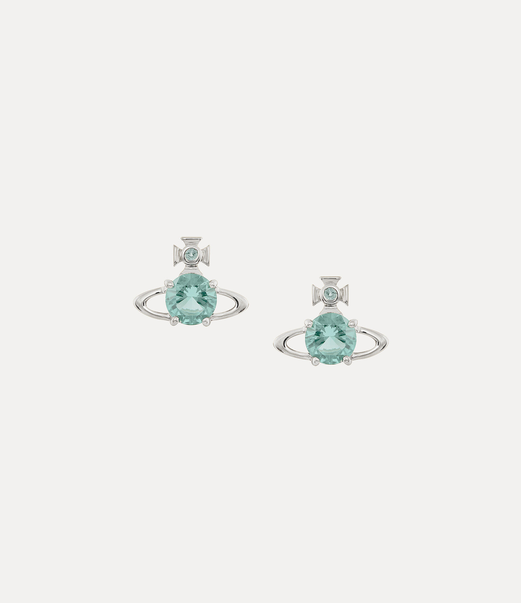 andreas kronthaler for vivienne westwood Reina Earrings PLATINUM / LIGHT TURQUOISE CZ