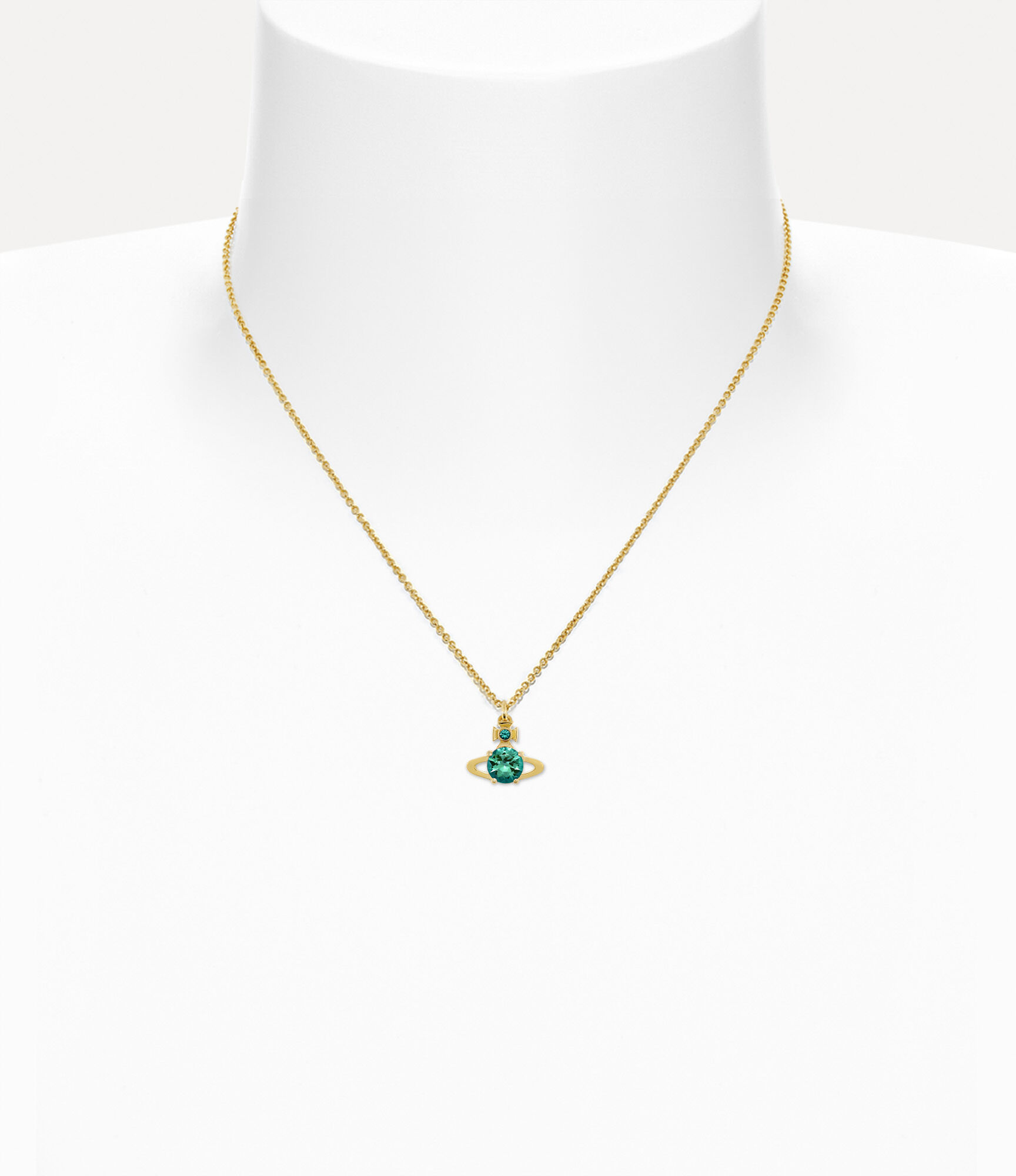 Andreas Kronthaler For Vivienne Westwood Reina Pendant Necklace GOLD / TURQUOISE CZ