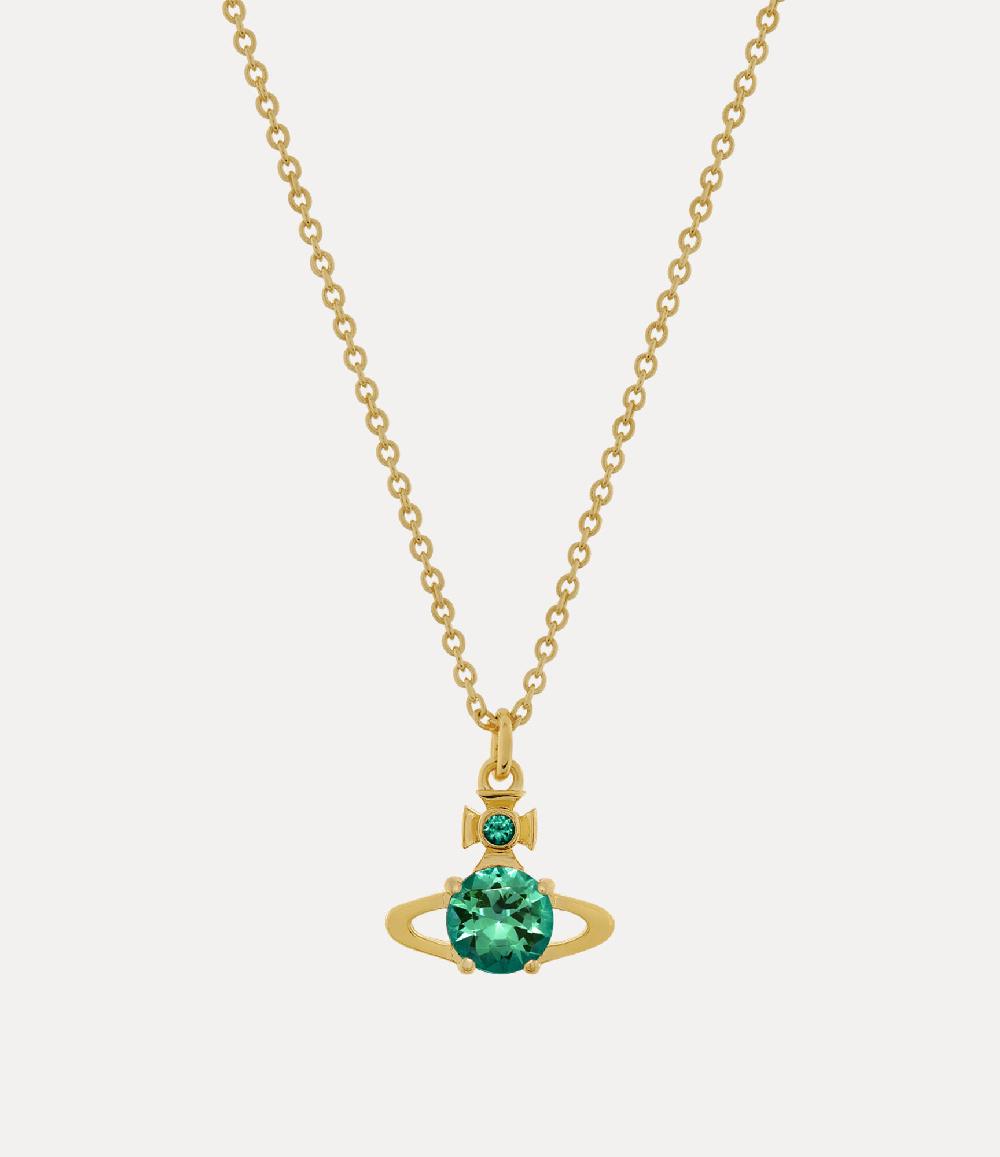 andreas kronthaler for vivienne westwood Reina Pendant Necklace GOLD / TURQUOISE CZ