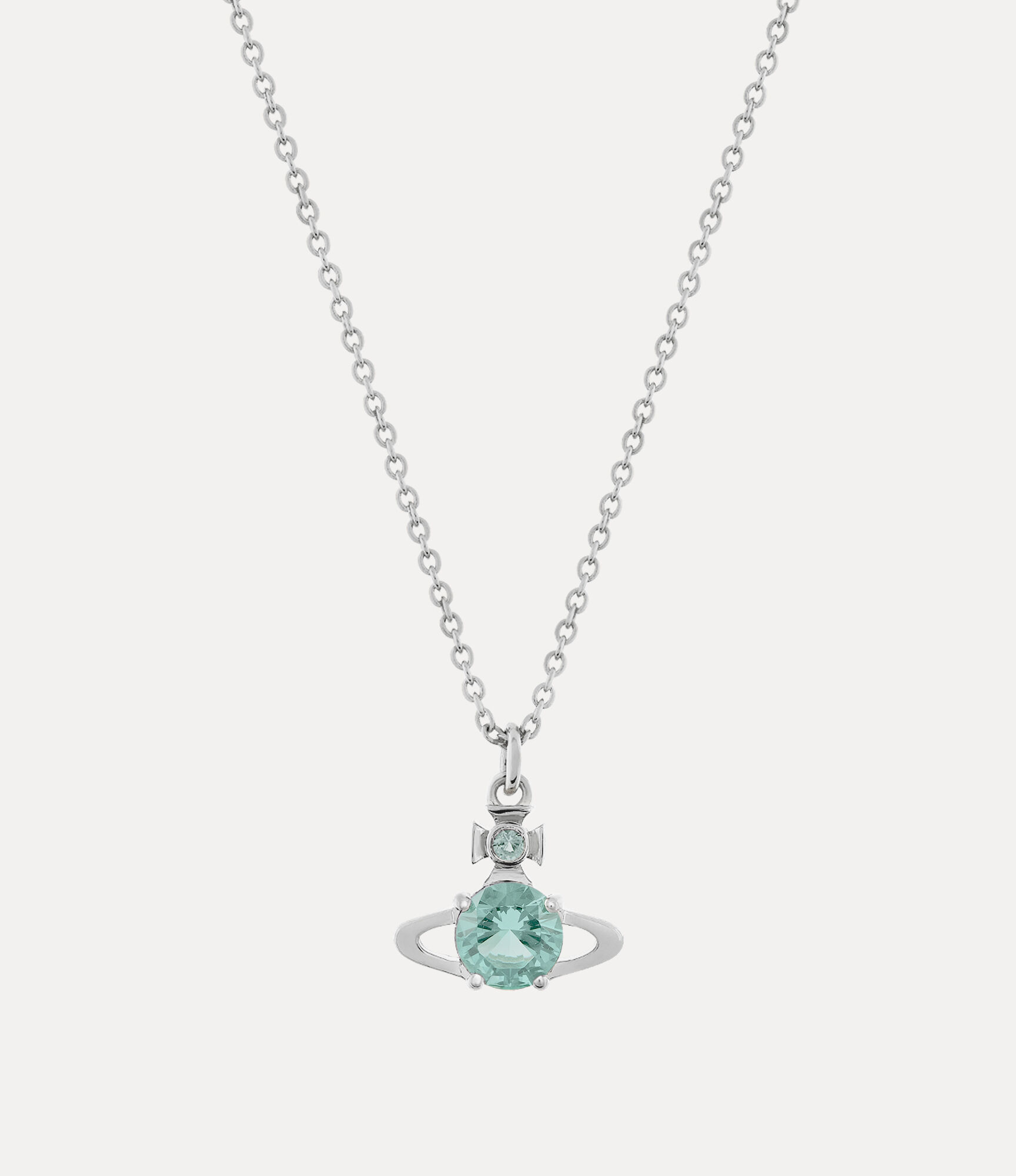 andreas kronthaler for vivienne westwood Reina Pendant Necklace PLATINUM / LIGHT TURQUOISE CZ