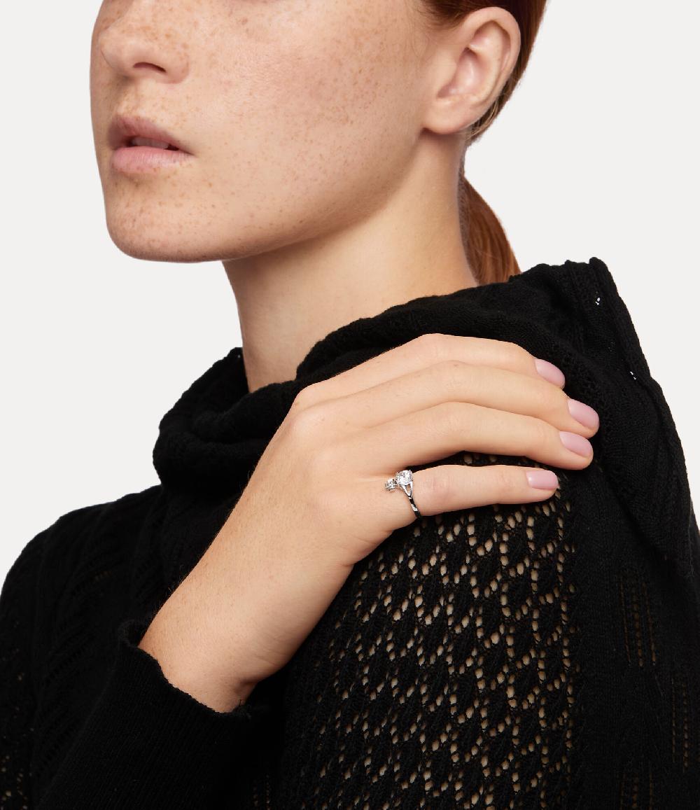 Andreas Kronthaler For Vivienne Westwood Reina Petite Ring PLATINUM / WHITE CZ