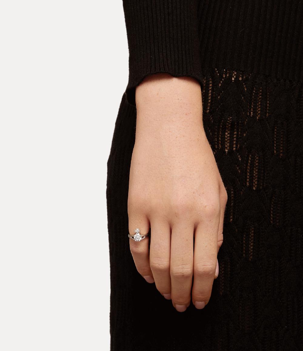 Andreas Kronthaler For Vivienne Westwood Reina Petite Ring PLATINUM / WHITE CZ