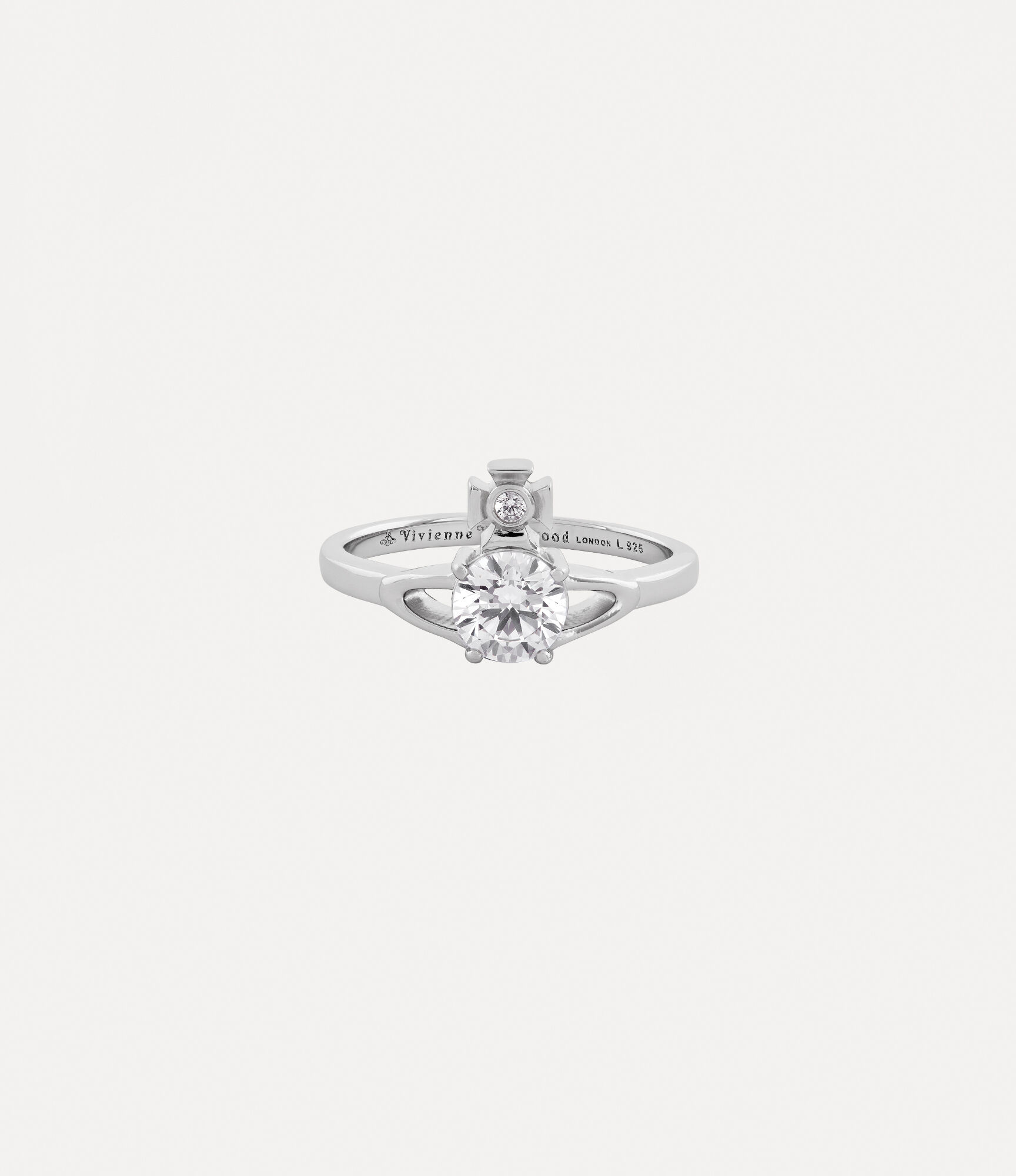 andreas kronthaler for vivienne westwood Reina Petite Ring PLATINUM / WHITE CZ