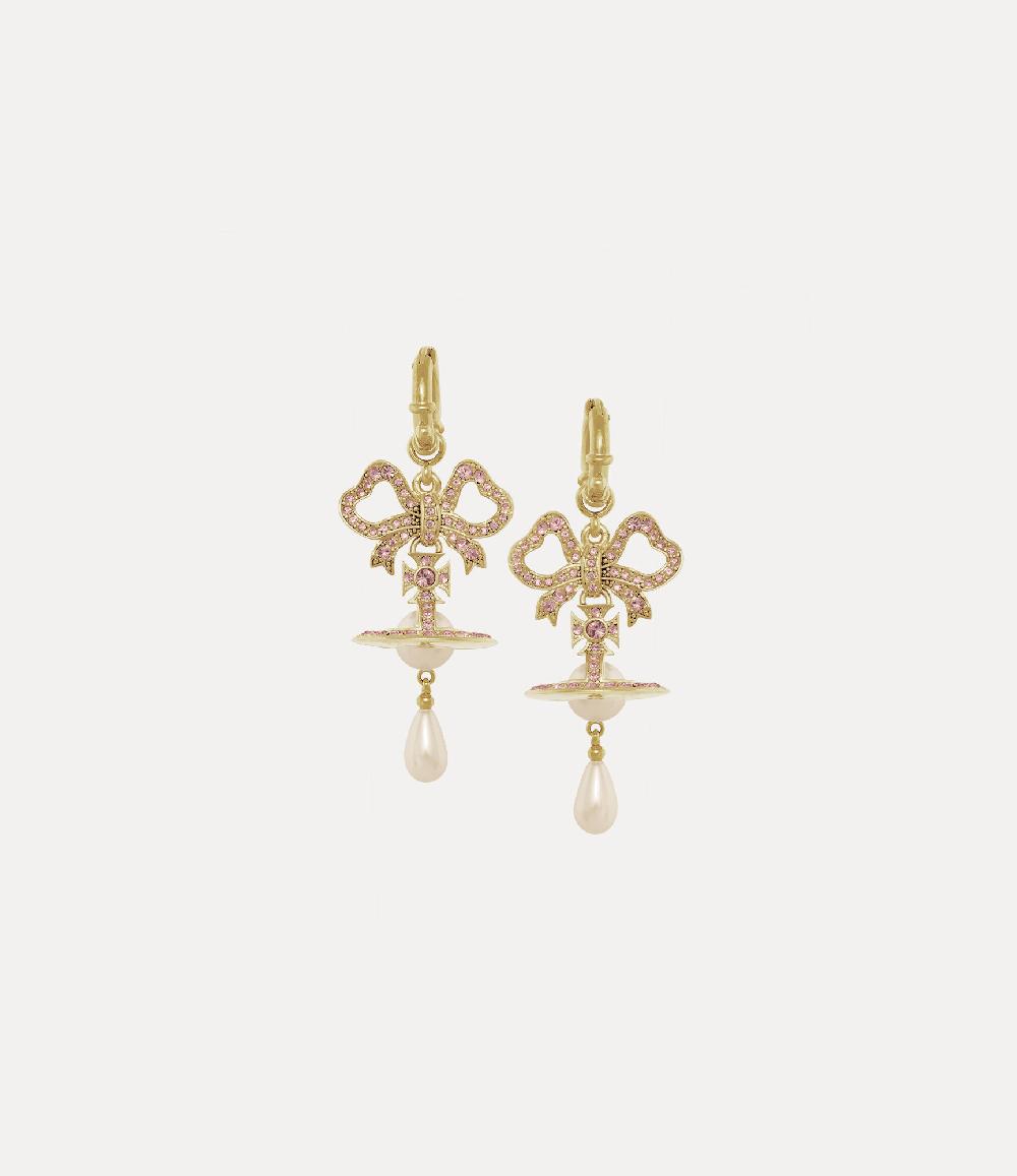 Andreas Kronthaler For Vivienne Westwood Rigoberta Pearl Earrings GOLD / VINTAGE ROSE Crystal / CREAMROSE Pearl