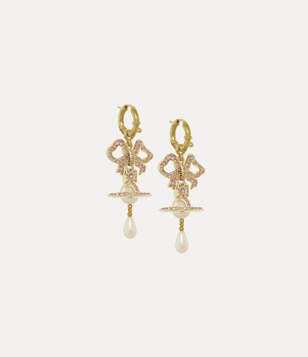 Andreas Kronthaler For Vivienne Westwood Rigoberta Pearl Earrings GOLD / VINTAGE ROSE Crystal / CREAMROSE Pearl