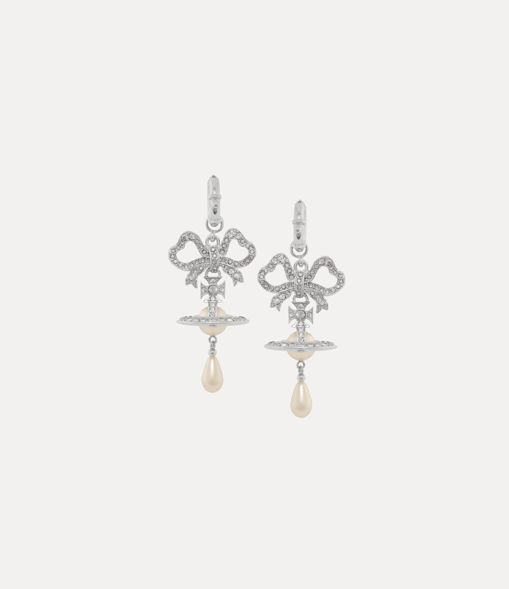 Andreas Kronthaler For Vivienne Westwood Rigoberta Pearl Earrings PLATINUM/CRYSTAL VELVET Crystal/CREAMROSE Pearl