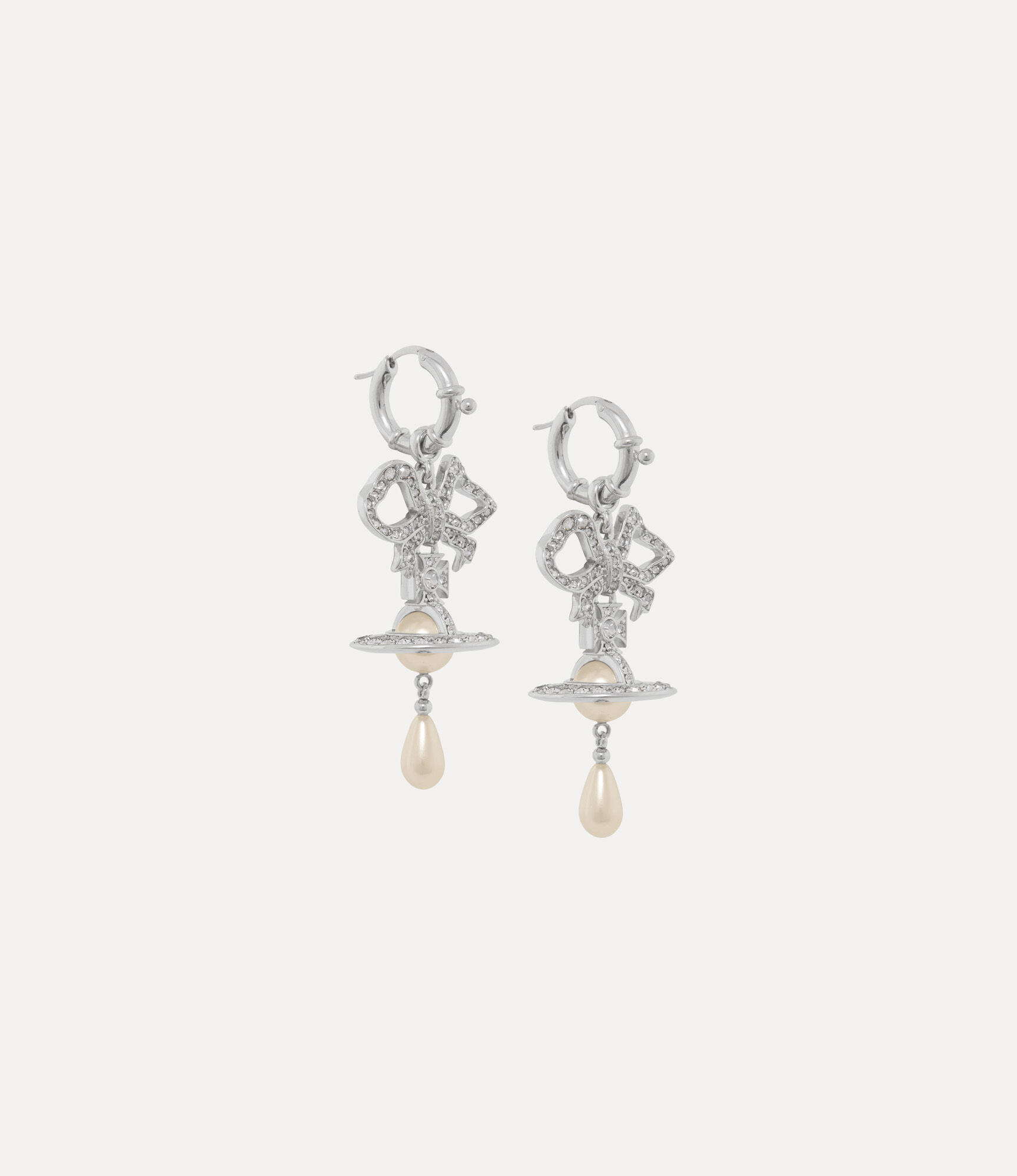 Andreas Kronthaler For Vivienne Westwood Rigoberta Pearl Earrings PLATINUM/CRYSTAL VELVET Crystal/CREAMROSE Pearl