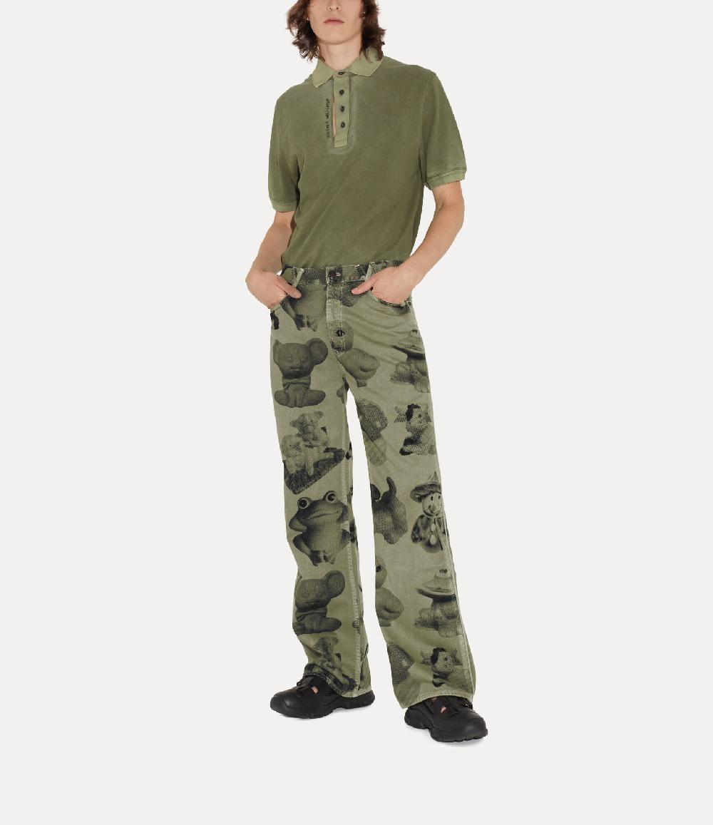 Andreas Kronthaler For Vivienne Westwood Ripped Polo Shirt GREEN