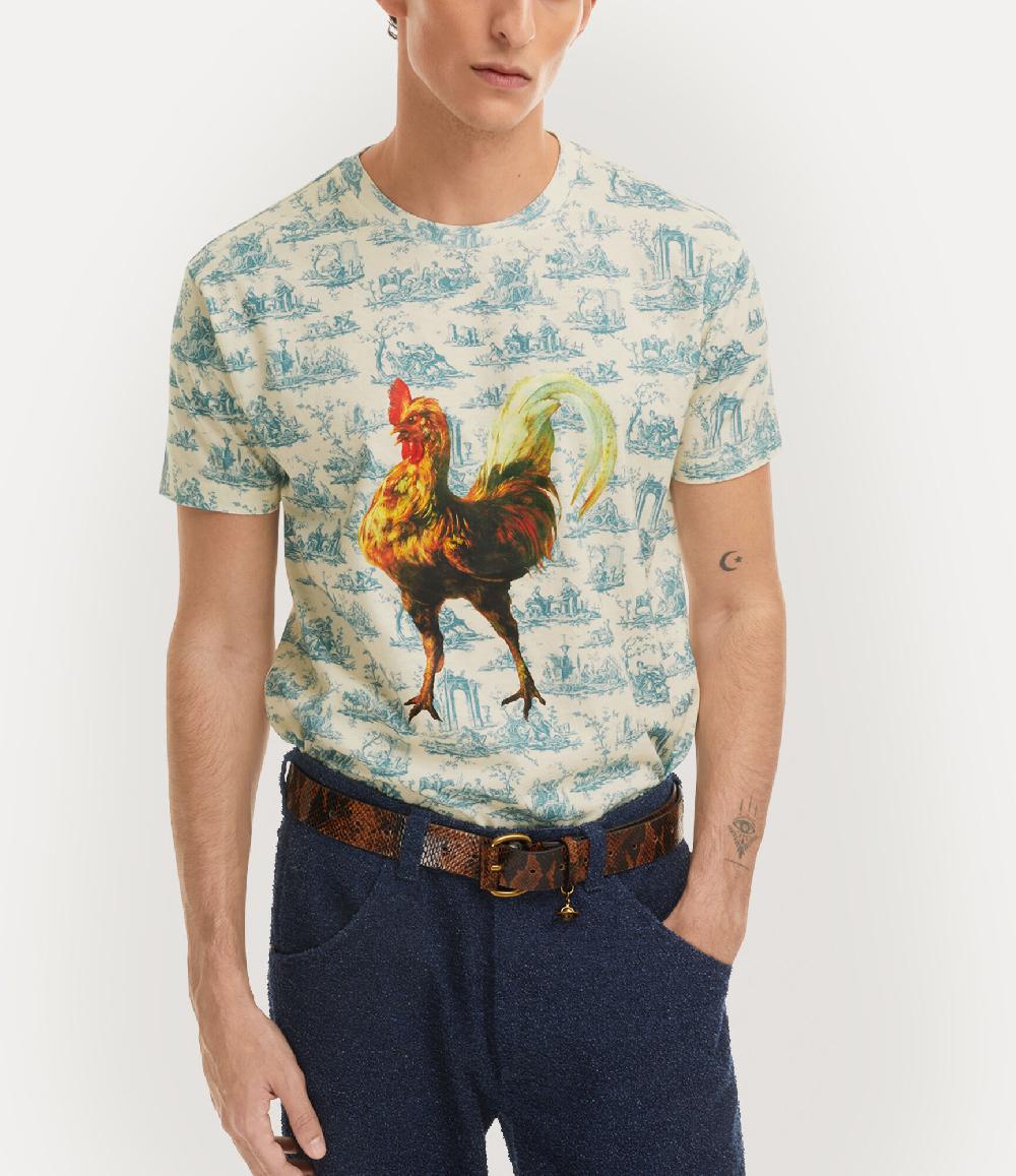 Andreas Kronthaler For Vivienne Westwood Rooster Classic T-shirt TOILE DE JOUY BLUE