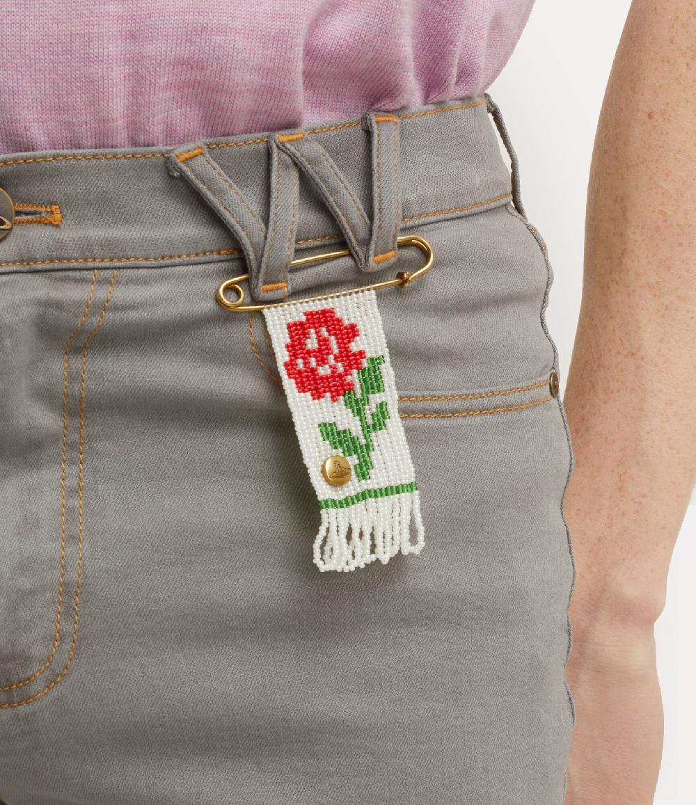 Andreas Kronthaler For Vivienne Westwood Rose Beaded Charm WHITE/RED ROSE