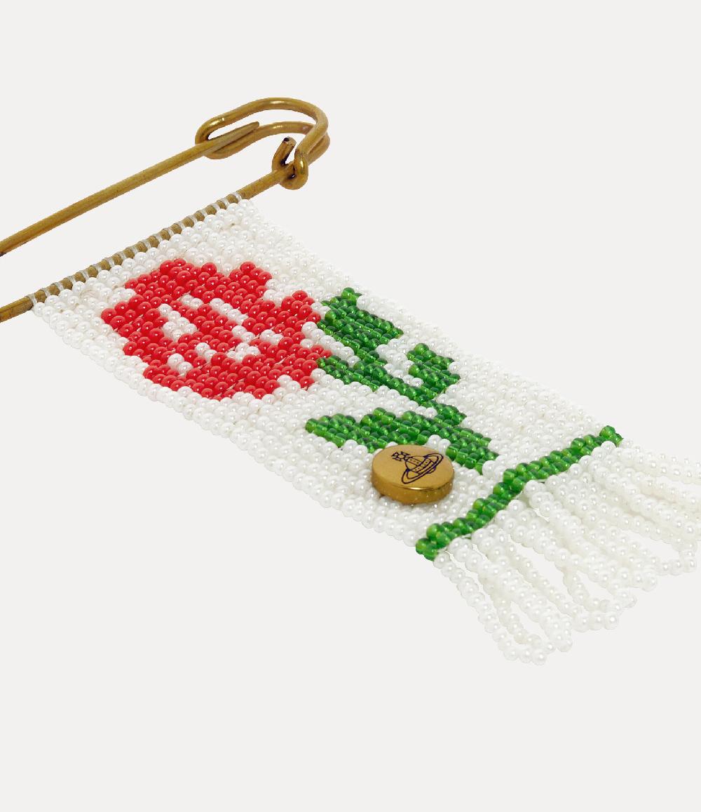 Andreas Kronthaler For Vivienne Westwood Rose Beaded Charm WHITE/RED ROSE