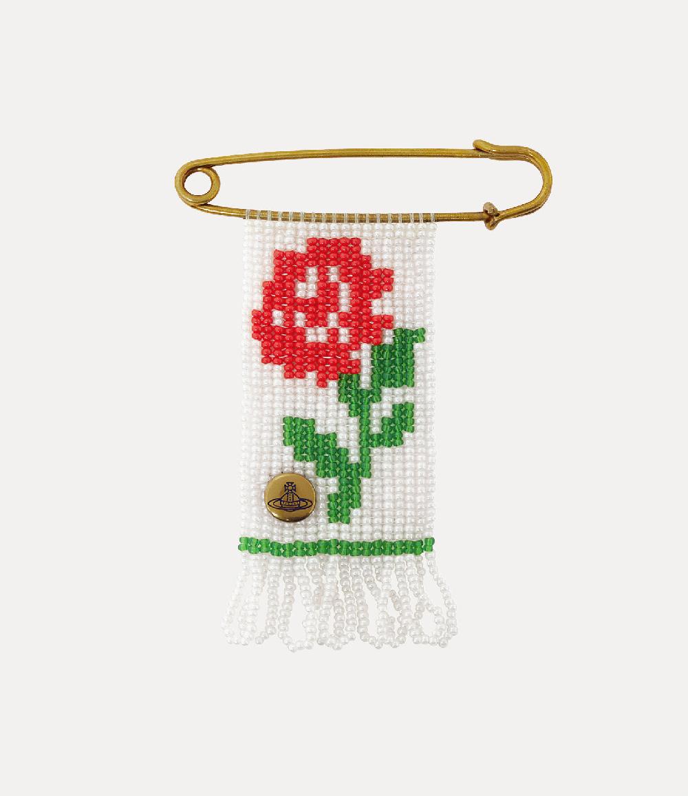 andreas kronthaler for vivienne westwood Rose Beaded Charm WHITE/RED ROSE