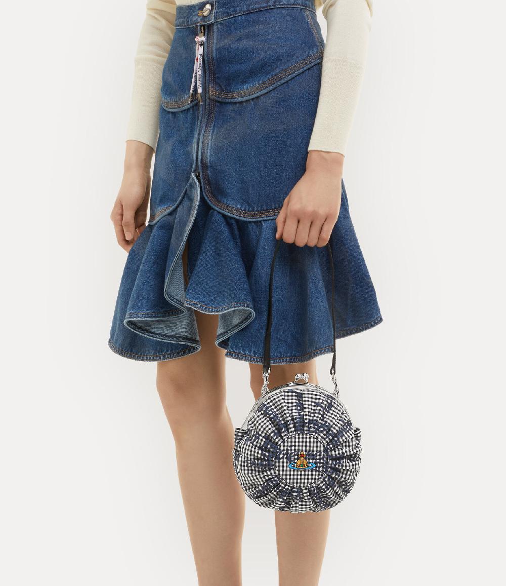 Andreas Kronthaler For Vivienne Westwood Rosie Circle Frame Crossbody GINGHAM/VW BLACK