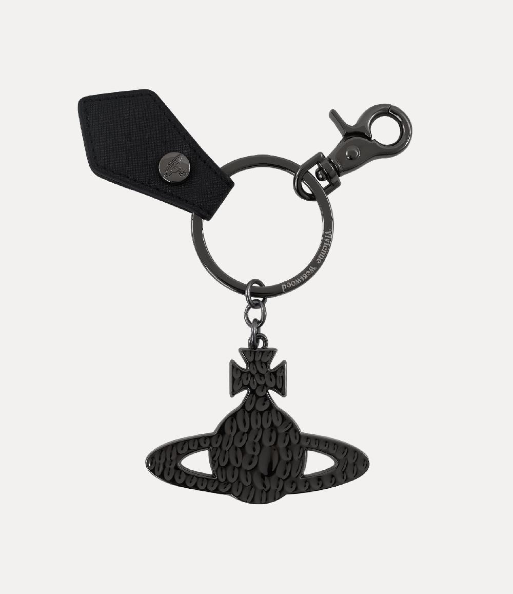 andreas kronthaler for vivienne westwood Saffiano Hammered Orb Keyring BLACK