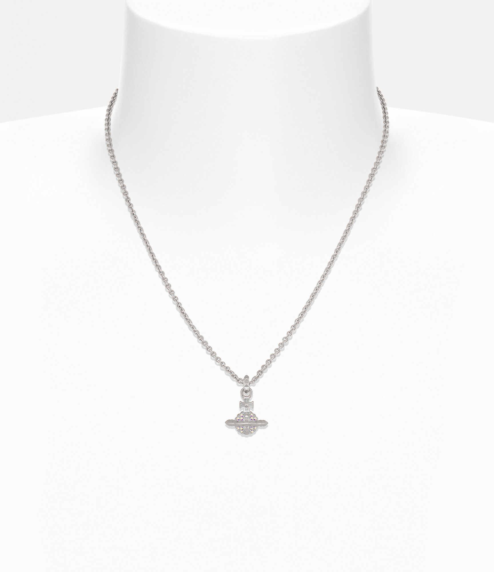 Andreas Kronthaler For Vivienne Westwood Small Mayfair Orb Pendant Necklace RHODIUM Crystal