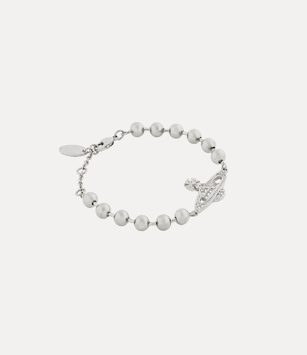 Andreas Kronthaler For Vivienne Westwood Thames Mini Bas Relief Bracelet PLATINUM / WHITE Crystal