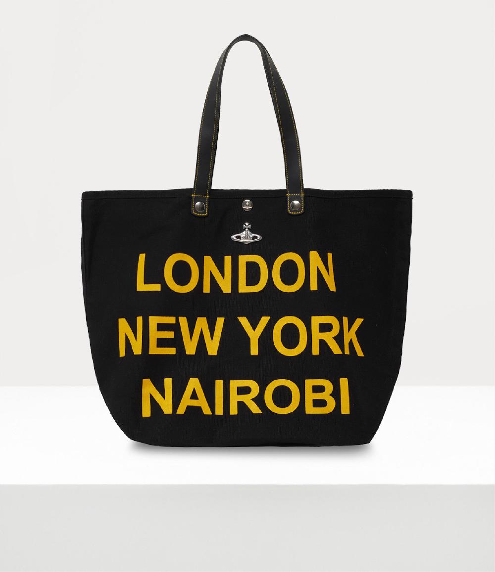 andreas kronthaler for vivienne westwood Utility Large Shopper BLACK/YELLOW PRINT