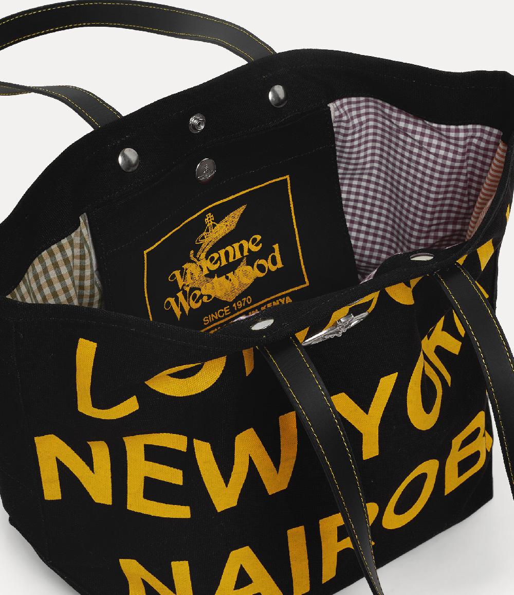 Andreas Kronthaler For Vivienne Westwood Utility Small Shopper BLACK/YELLOW PRINT