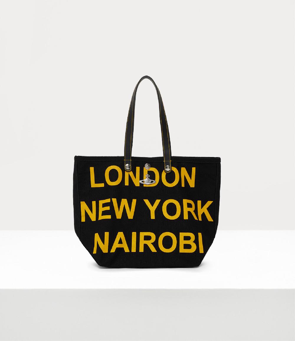 andreas kronthaler for vivienne westwood Utility Small Shopper BLACK/YELLOW PRINT