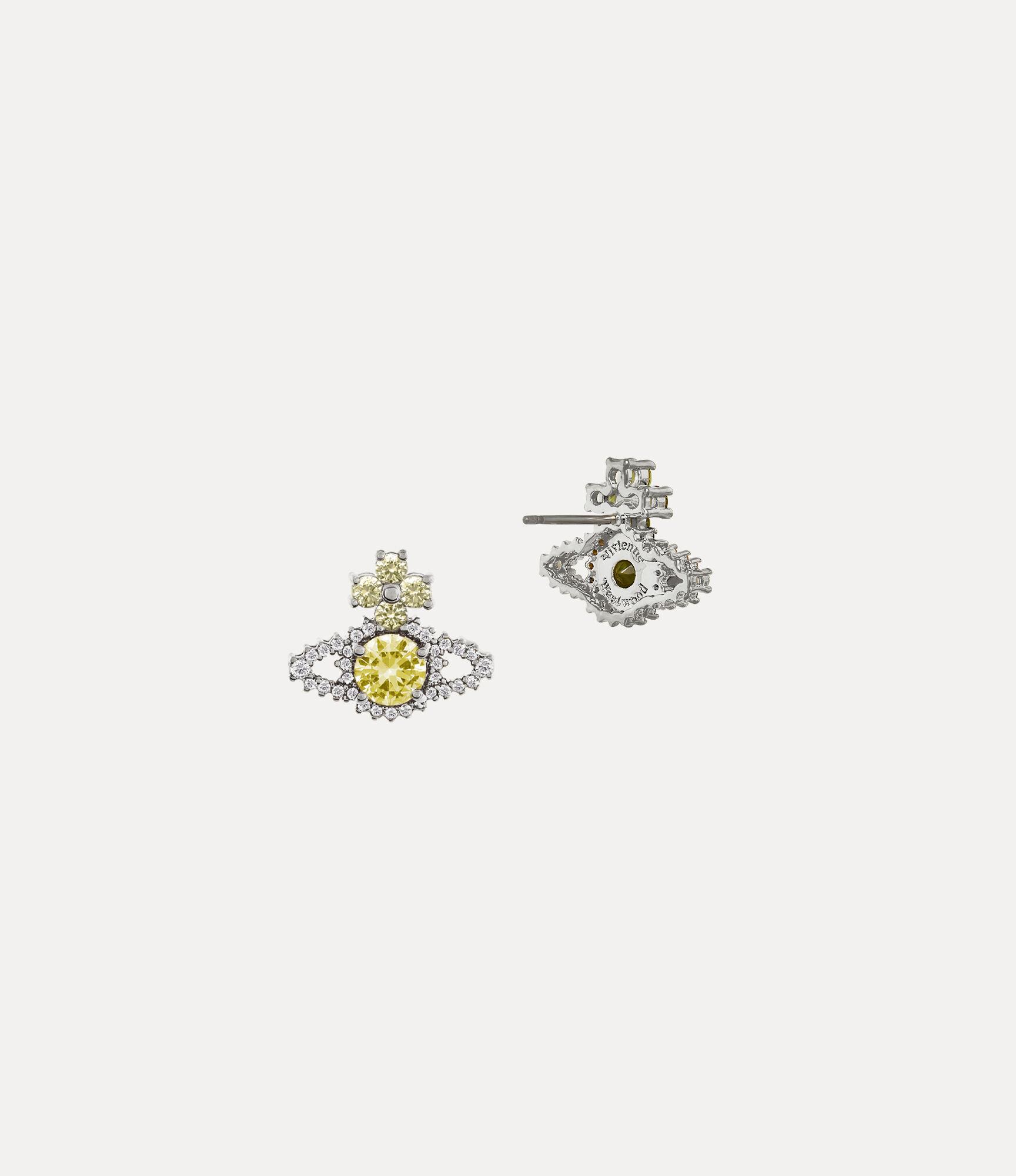 Andreas Kronthaler For Vivienne Westwood Valentina Orb Earrings PLATINUM / YELLOW WHITE CZ