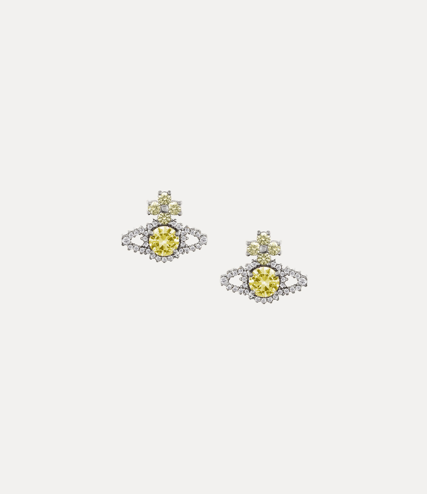 andreas kronthaler for vivienne westwood Valentina Orb earrings PLATINUM / YELLOW WHITE CZ