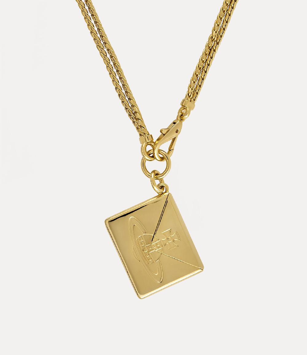 andreas kronthaler for vivienne westwood Valentine's Envelope Necklace GOLD/BLACK